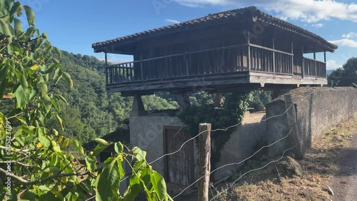 Beautiful horreo, typical construction of Northern Spain	