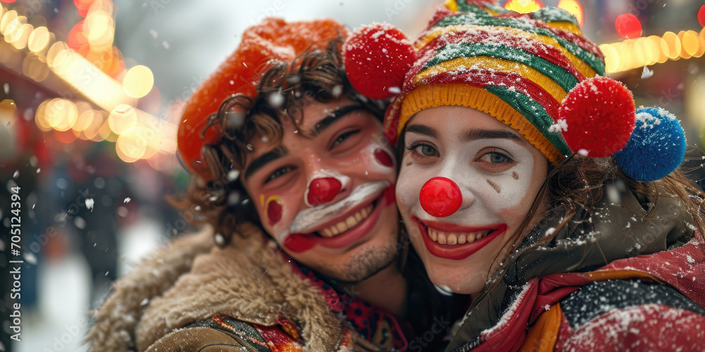 Paar feiert Karneval Paar feiert Karneval