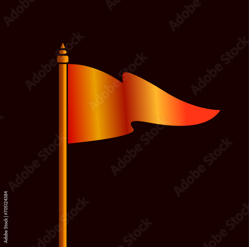 Orange flag vector icon. Bhagwa Hindu zenda vector. photo