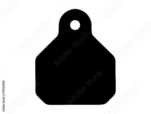 Steer Ear Tag silhouette vector art white background