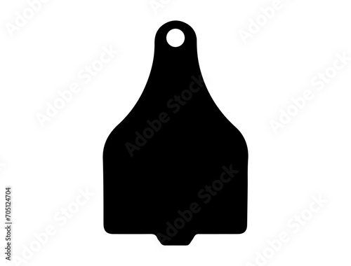 Steer Ear Tag silhouette vector art white background