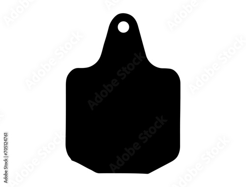 Steer Ear Tag silhouette vector art white background