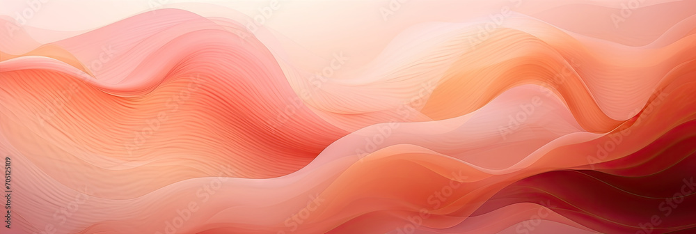 A blur background with a peach fuzz wave blur effect suitable for adding subtle and soft visual interest to designs, perfect for creating a calming and professional backdrop for various projects - obrazy, fototapety, plakaty 