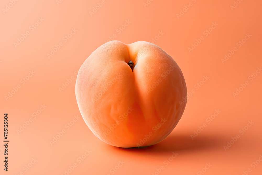 one fresh peach fruit onpeach fuzz background. creating a sense of juiciness and freshness. Suitable for food and beverage advertising, summer-themed designs, or healthy lifestyle content. one fresh peach fruit onpeach fuzz background. creating a sense of juiciness and freshness. Suitable for food and beverage advertising, summer-themed designs, or healthy lifestyle content.