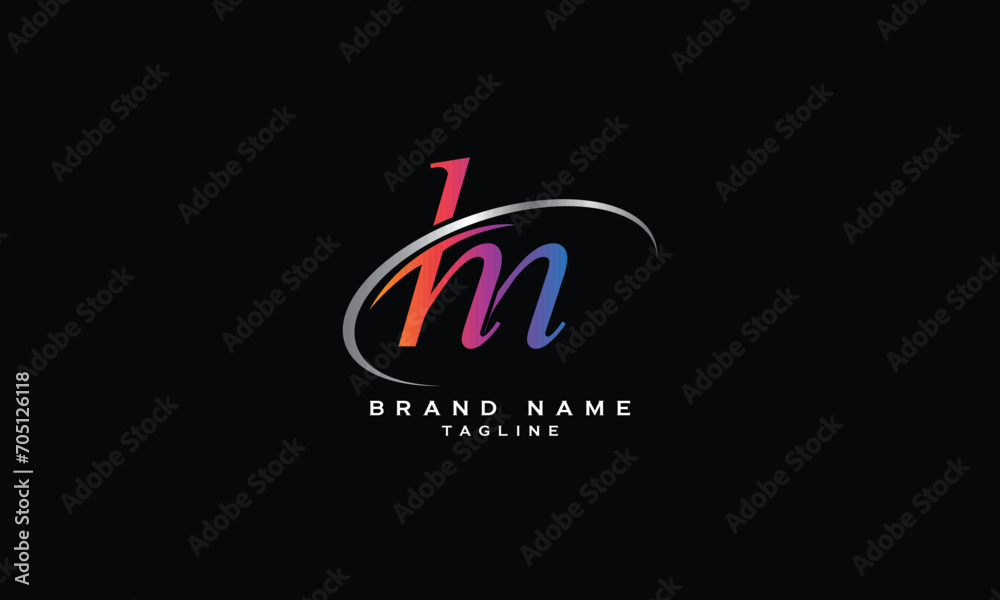 MH, HM, Abstract initial monogram letter alphabet logo design
