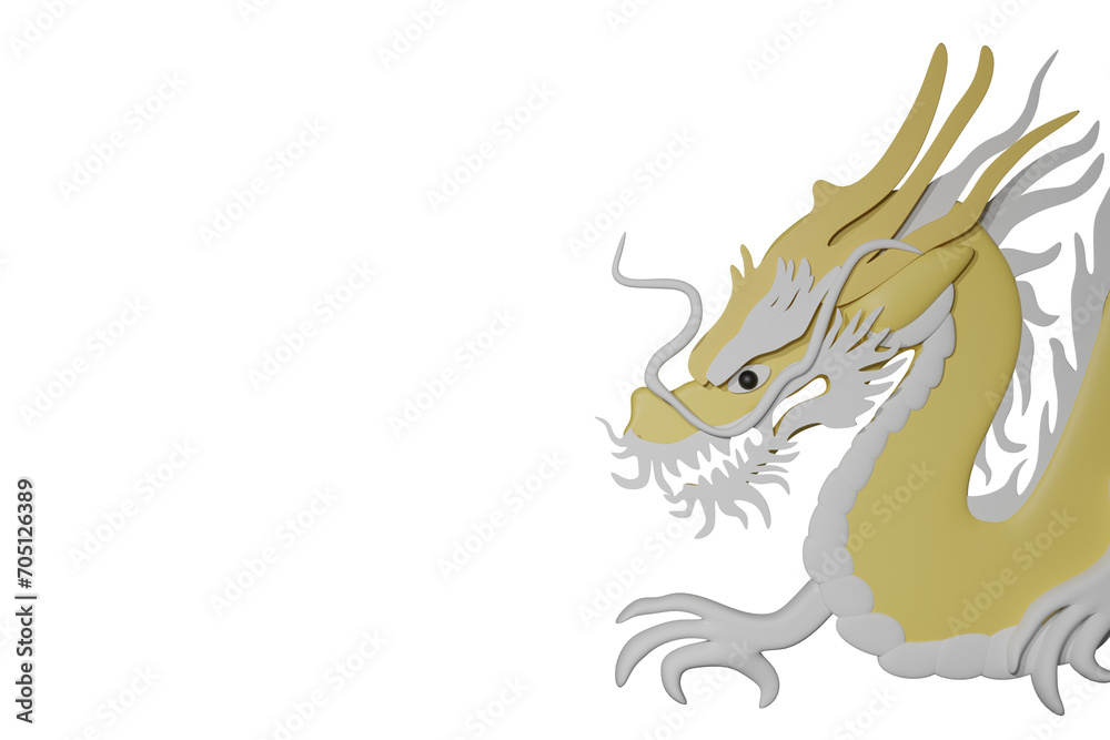 Fototapeta premium dragon on black, Chinese New Year 2024