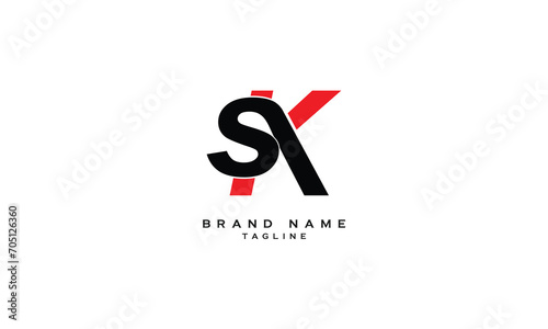 SK, KS, Abstract initial monogram letter alphabet logo design