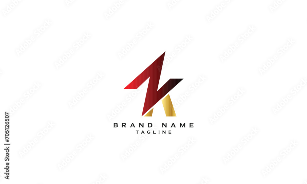 ZK, KZ, Abstract initial monogram letter alphabet logo design