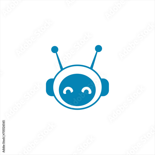 Bot logo design concept. Virtual smart assistant Bot icon. Robot head with speech bubble.