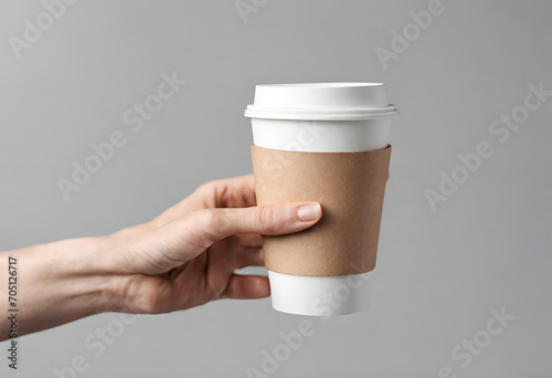 Paper coffee cup mockup with blank space and isolated background, cup of coffee, v5