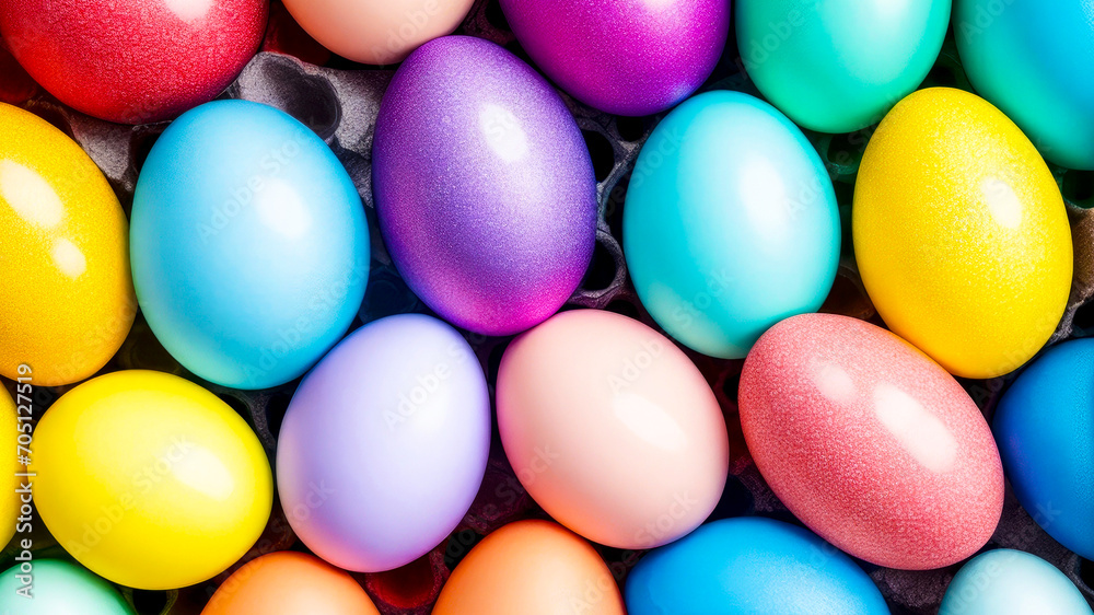 Background of colorful Easter eggs. Easter holiday celebration Background of colorful Easter eggs. Easter holiday celebration