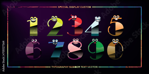assorted digital custom vector numbers. minimum. Color gradation. Dark. Banner Network. 3d effect. Design. futuristic. Paper cut or effect. Luxury. Premium. 180
