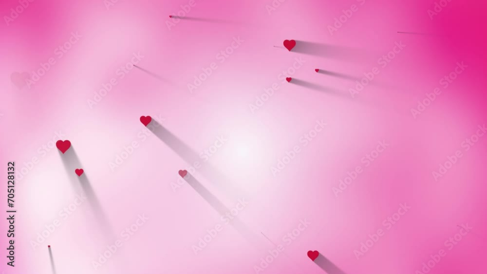 Animation of red hearts appearing on a pink background - animated graphics Animation of red hearts appearing on a pink background - animated graphics