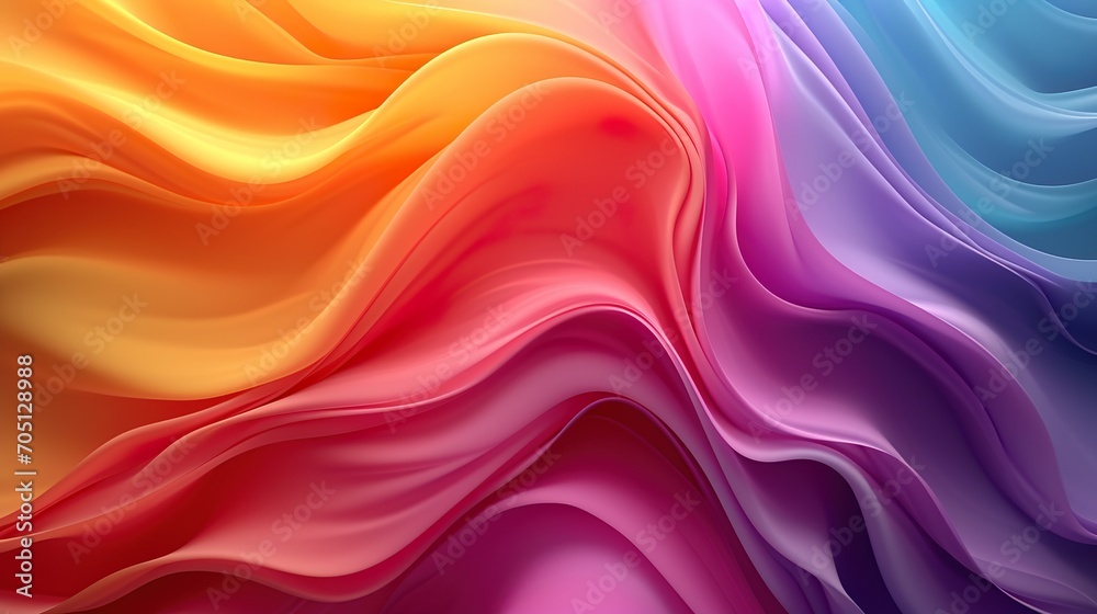 Fototapeta premium Fondo abstracto 3d con ondas coloridas. Generado por IA.