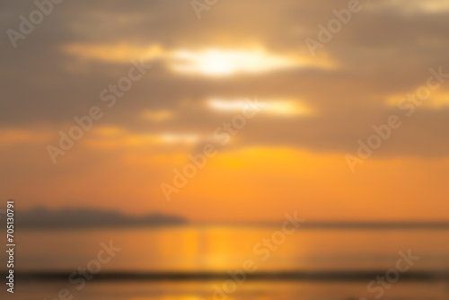 Abstract blurred twilight sky at sea background.