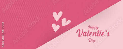 Happy Valentine's day sale header or voucher template with hearts. Valentine's day concept poster frame pastel colors. Cute love sale banners or greeting cards photo