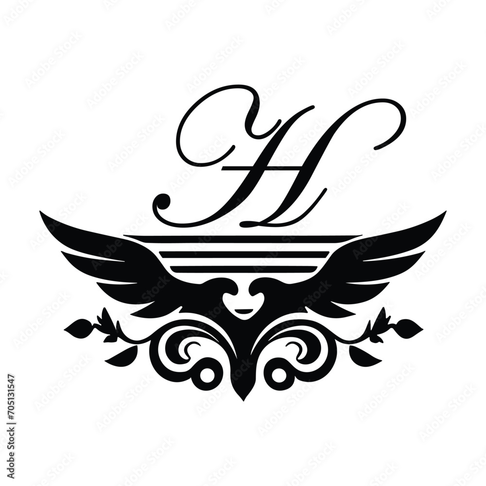 Floral botanical alphabet. H Letter with plants and flowers
Floral botanical alphabet. H Letter with plants and flowers