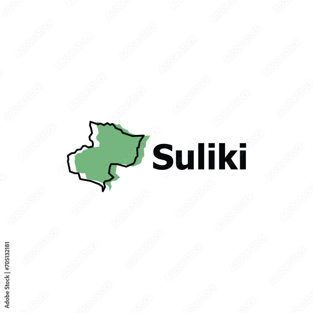 Suliki map. vector map of Indonesia Country colorful design, suitable for your company