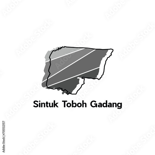 Map City of Sintuk Toboh Gadang, World Map Country of Indonesia vector template with outline, graphic sketch style isolated on white background photo