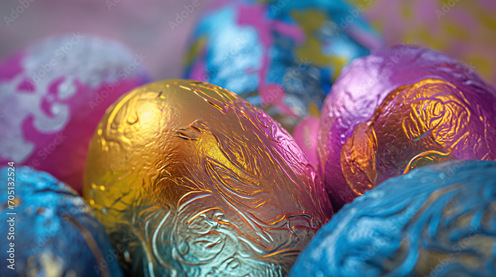 easter eggs wrapped in metallic paper easter eggs wrapped in metallic paper