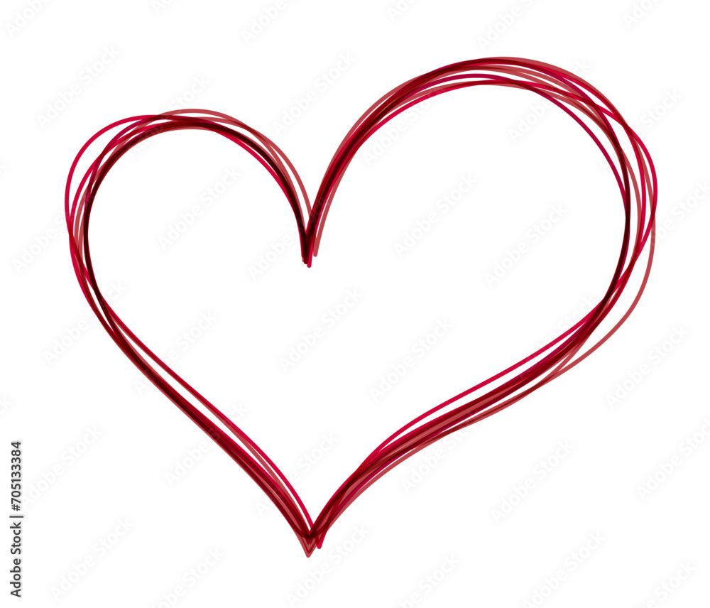 Red pen drawn scribbled heart. Happy Valentine's day banner or letter template. Red pen drawn scribbled heart. Happy Valentine's day banner or letter template.