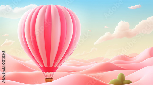 hot air balloon in pink