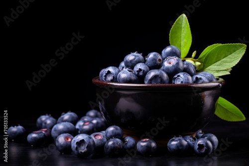 Wallpaper Mural Fresh blueberries on black background Torontodigital.ca