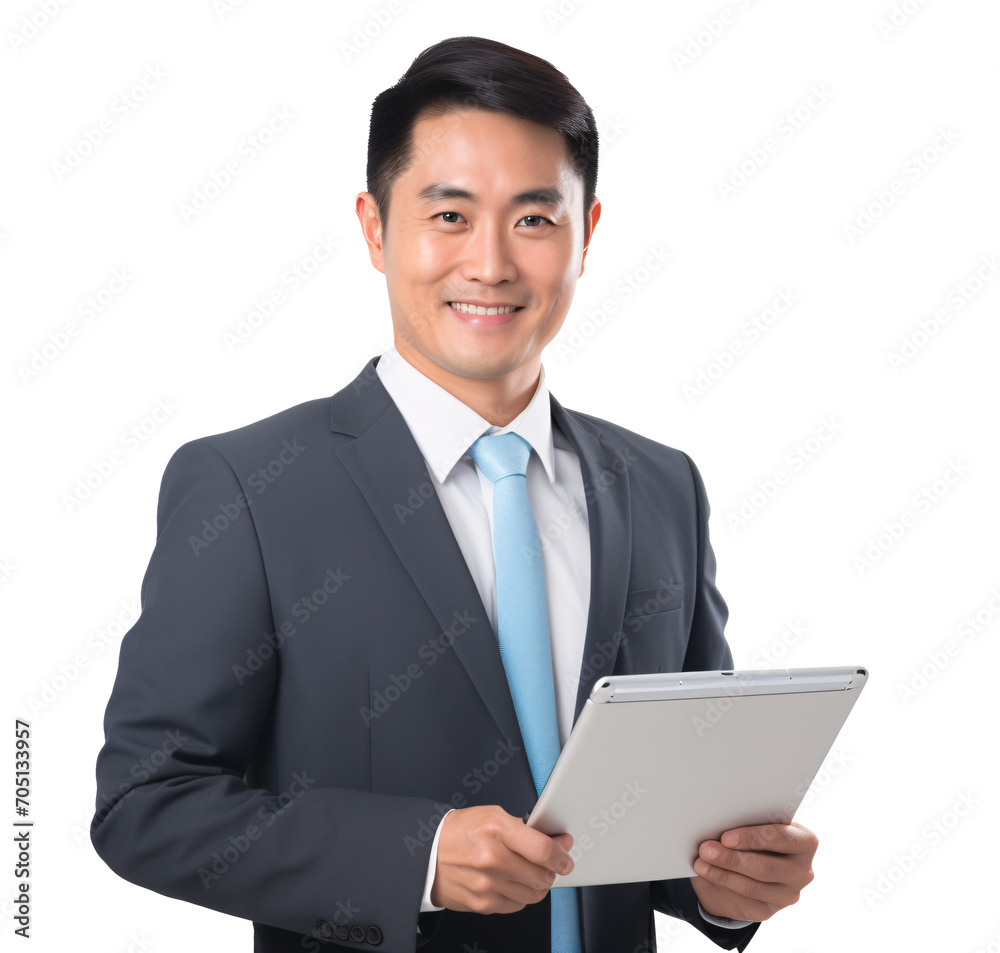 Young asian businessman using digital tablet computer Young asian businessman using digital tablet computer