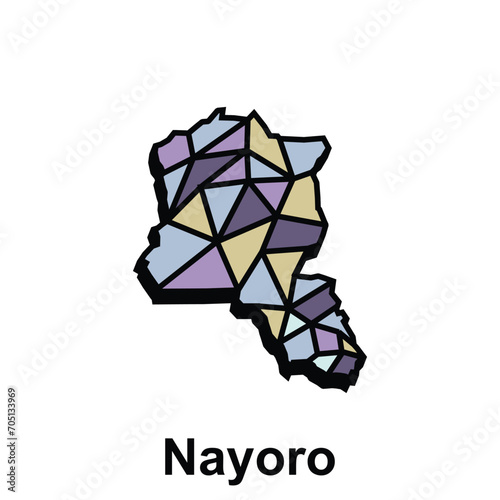 High detailed vector map - Japan, Map City of Nayoro, isolated on white background photo