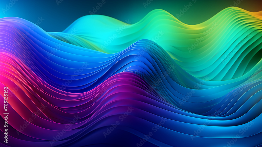 Abstract Wavy Color Spectrum