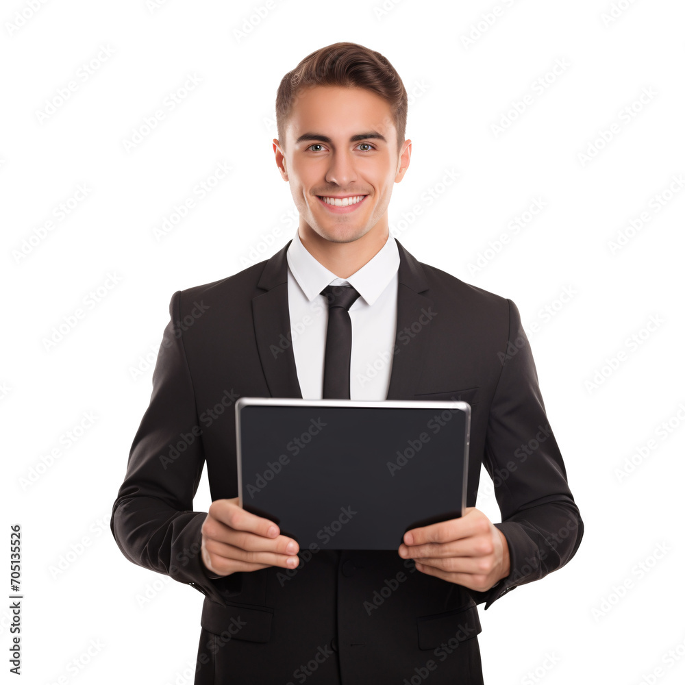 Portrait of a young businessman using tablet computer Portrait of a young businessman using tablet computer