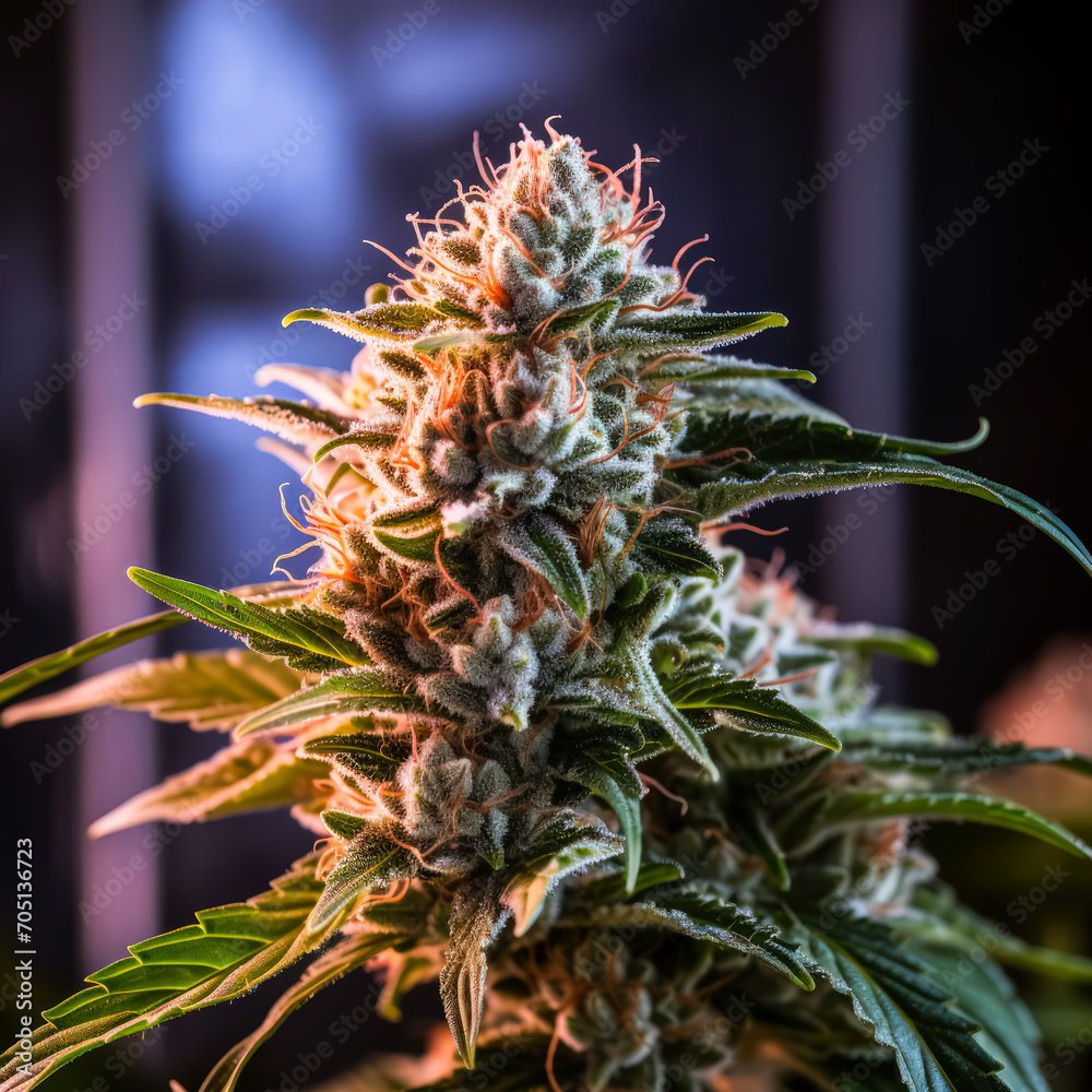 Close up of a cannabis bush. A detailed stock photo capturing the vibrant and textured beauty of this versatile and iconic plant Close up of a cannabis bush. A detailed stock photo capturing the vibrant and textured beauty of this versatile and iconic plant