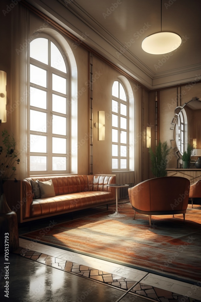 Fototapeta premium Interior of living room in luxury house.