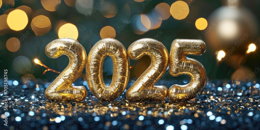 Happy New Year 2025. Text number 2025 Happy New Year 2025. Text number 2025