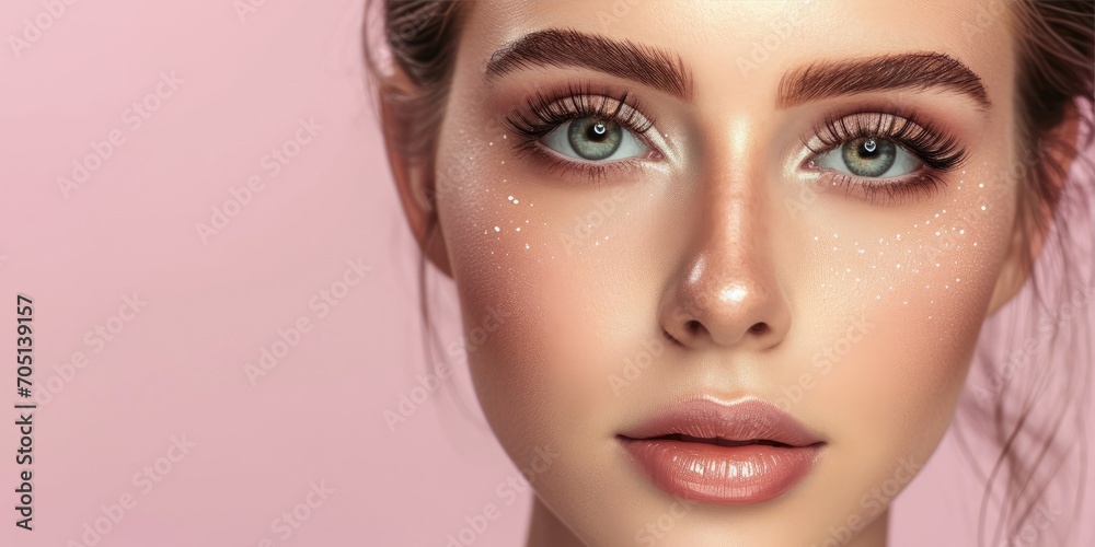 Eyelash extensions. Beautiful woman with extreme long false eyelashes Eyelash extensions. Beautiful woman with extreme long false eyelashes