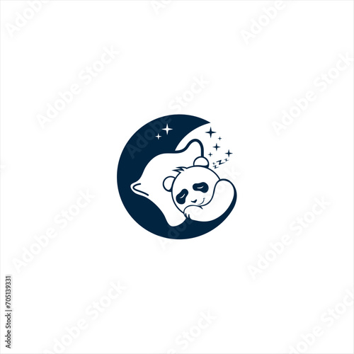 Cute little baby bear sleep logo vector for pediatric sleep company or sleepware company.
