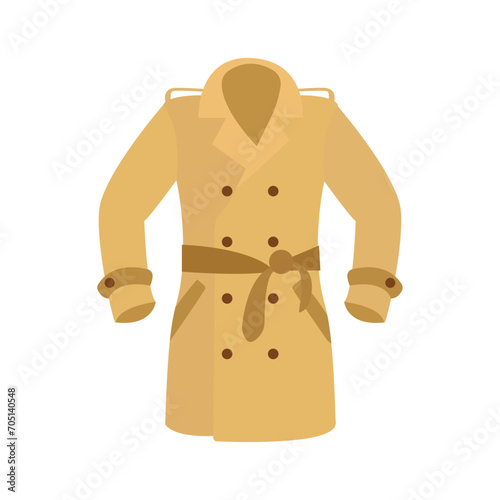 Beige coat winter jacket vector symbol illustration icon emoji