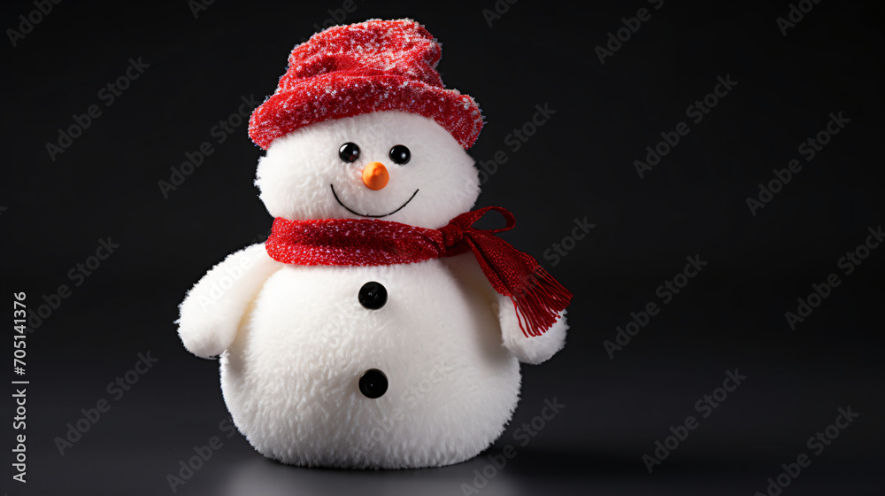 Closeup image of soft toy snowman