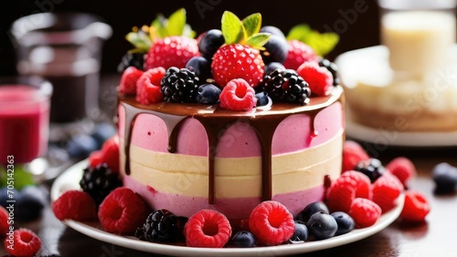 elegant indulgence: culinary symphony of berries and desserts