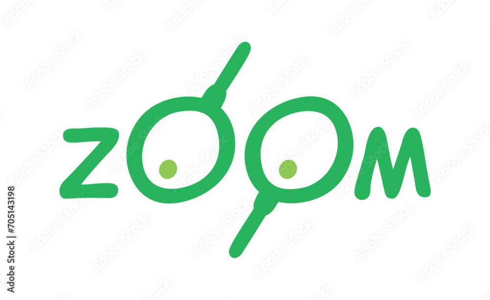 Obraz premium green zoom logo on white background. magnifying zoom logo