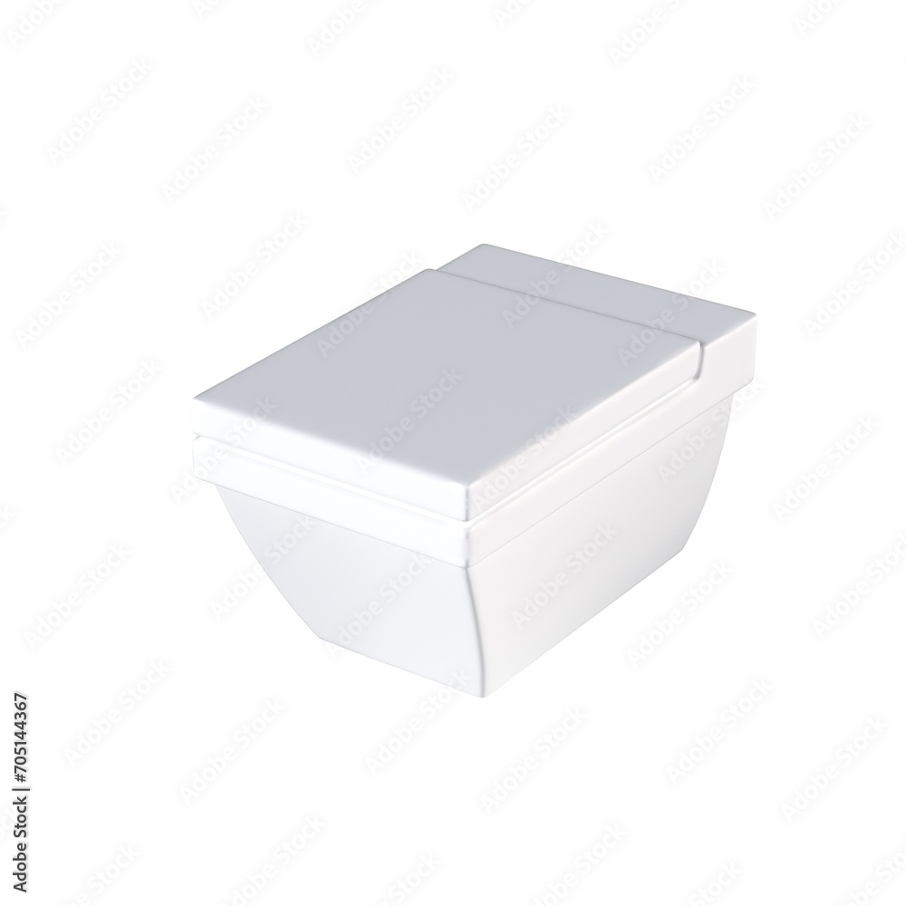 Fototapeta premium Lavatory pan isolated on a white background, bidet, 3D illustration, and CG render
