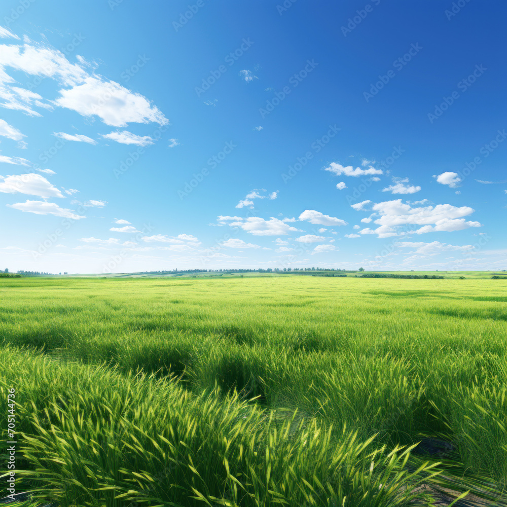 Green wheat agriculture field