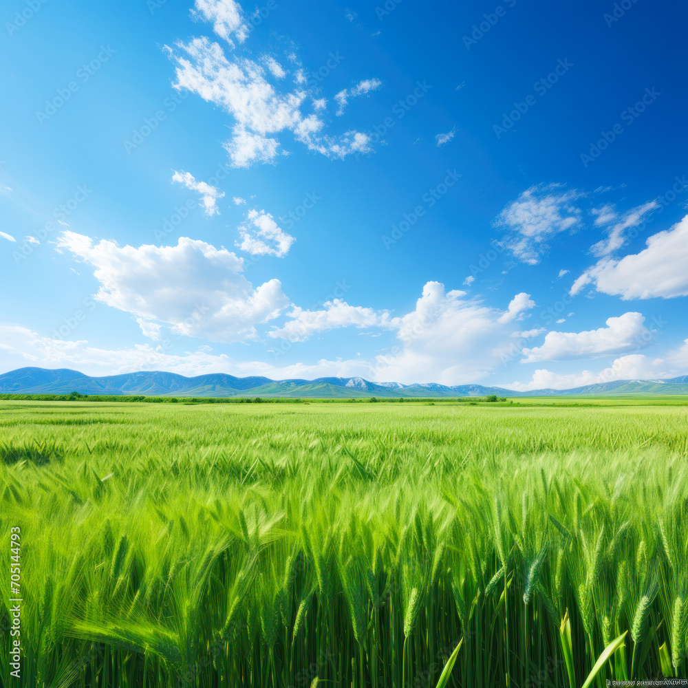 Green wheat agriculture field