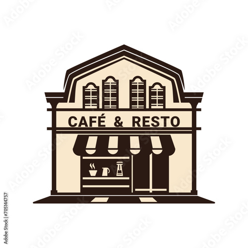 cafe and resto building logo