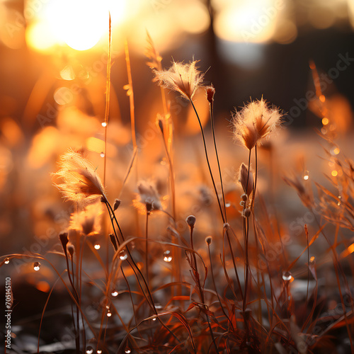 Tall grass at sunset 