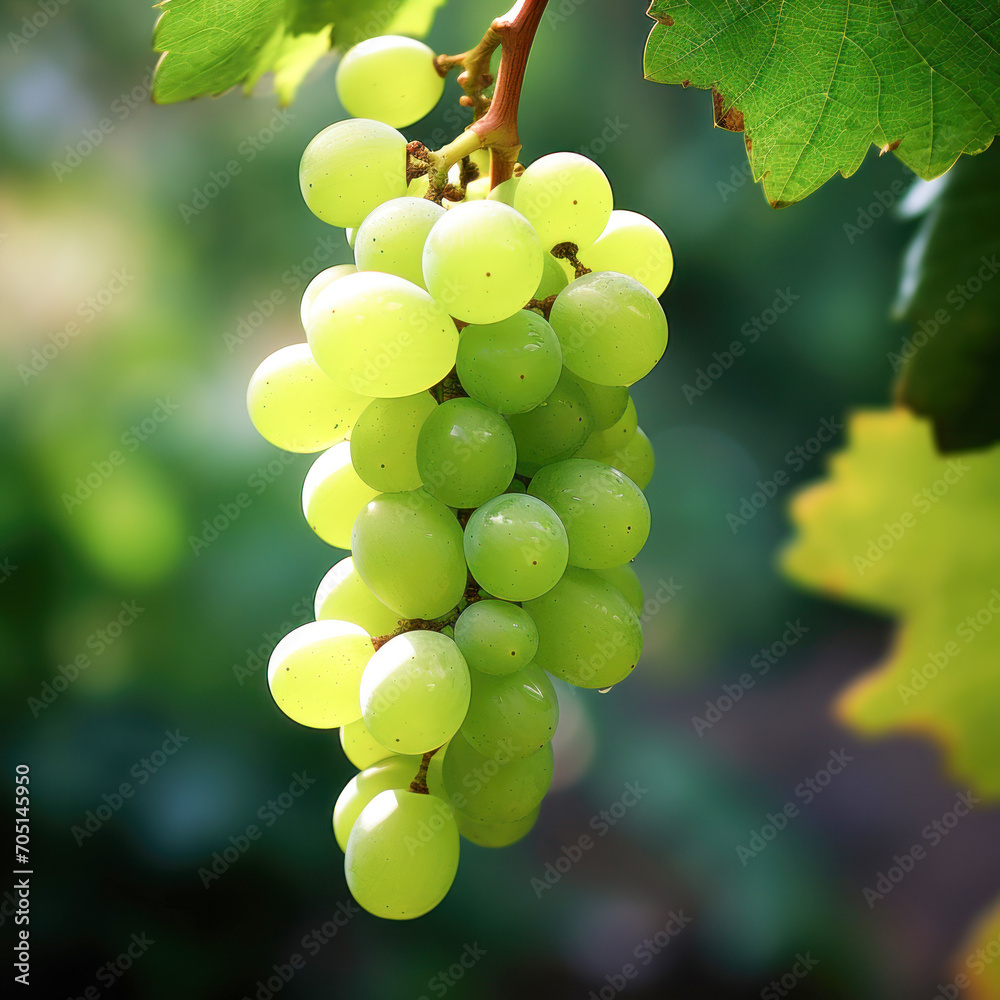 fresh grapes bunch hanging on tree branch at agriculture field fresh grapes bunch hanging on tree branch at agriculture field