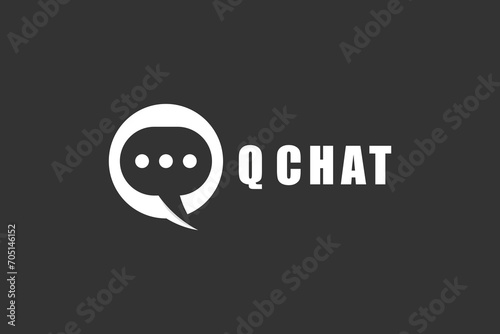 chat logo design with letter q concept