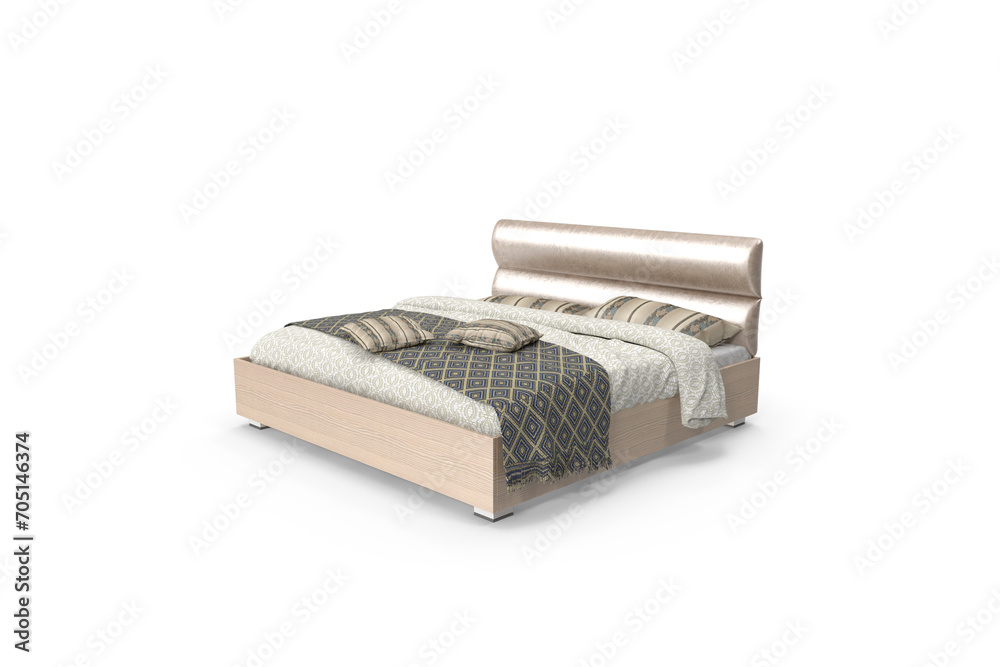 bed with pillows modern 3d bed on a white surface bed with pillows modern 3d bed on a white surface