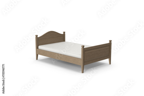 old model bed 3d on a white surface 