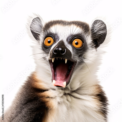 Lemur Portraite of Happy surprised funny Animal head peeking Pixar Style 3D render Illustration